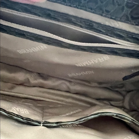 NWT Retired Brahmin Bag.Elegant dark olive green and brown Handbag. - Picture 8 of 9